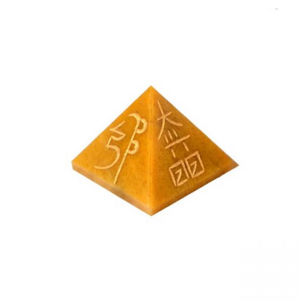 Piramida agat galben si simbol Reiki
