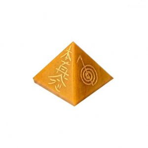 Piramida agat galben si simbol Reiki