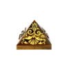 Piramida ochi de tigru cu simbol aurit pentru protectie (M)