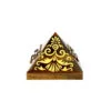 Piramida ochi de tigru cu simbol aurit pentru protectie (M)